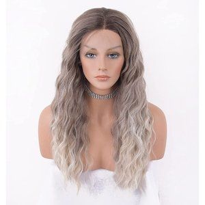 Ombre Ash Blonde Middle Part Lace Front Wigs
